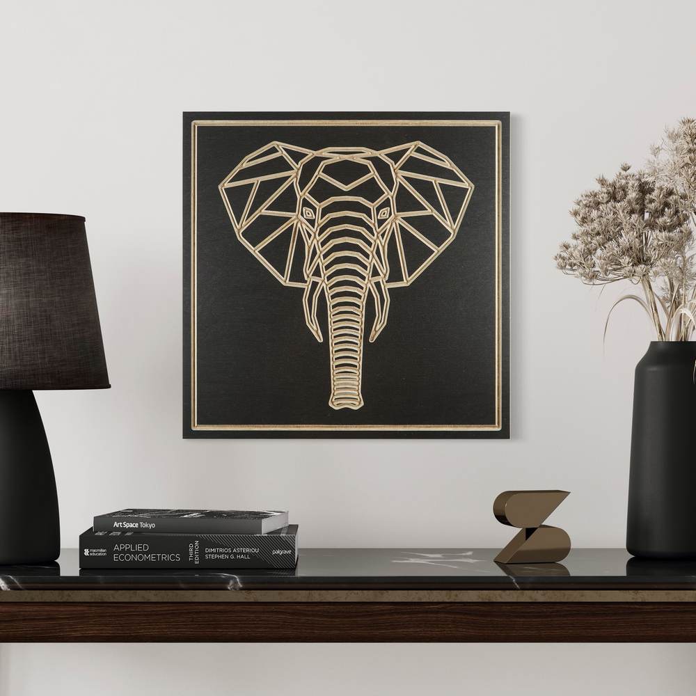 brounas-woodcraft | Wandbild aus – Elefant Holz Handgemachtes